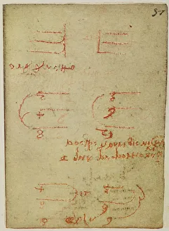 Renaissance Baroque Styles Periods Drucke: Calculations on proportion, page from the Codex Forster II