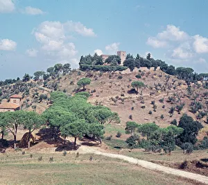 Tuscan Countryside Landscape Drucke: Castle of Segalari