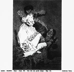 Romanticism Art Europe Drucke: That Certainly is Being Able to Read, etching by Francisco Goya. Prado Museum, Madrid