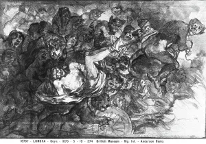 Francisco Goya Art Drucke: Christ carried by devils and monstruous figures