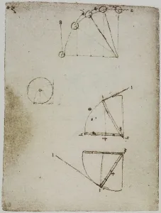 Renaissance Era Artworks Drucke: Circles and angles, drawings from the Codex Forster II