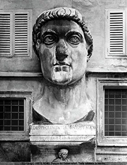 Ancient Roman Art Europe Drucke: Colossal head in marble of the Emperor Constantine