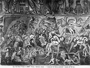 Naked Male Figures In Art Drucke: The Damned in Hell, mosaic by Coppo di Marcovaldo