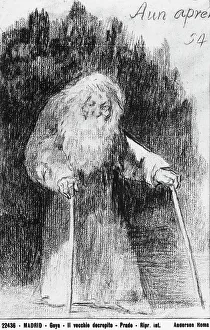 Drucke von Der alte, verrostete Künstler Francisco de Goyas Gemälde im Museum des Prados in Madrid Francisco Goya Drucke: Museo del Prado in Madrid