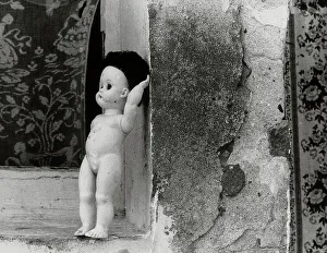 Tuscany Architecture Photos Drucke: Doll on a window sill