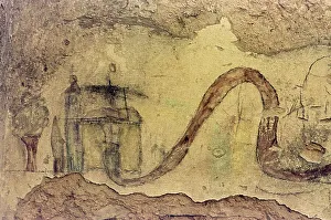 Italian Building Elements Drucke: Drawing on a wall