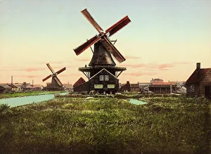 Rural Farming Life Drucke: A Dutch wind-mill