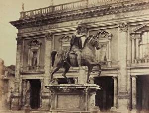 Marcus Aurelius Statue Drucke: Equestrian statue of Marcus Aurelius, bronze, Piazza del Campidoglio, Rome