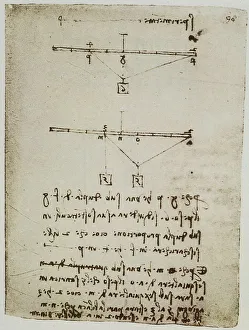 Victoria And Albert Museum Artwork Drucke: Experiment with weights, page from the Codex Forster II