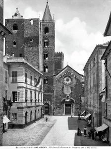 Medieval Church Buildings Drucke: External view of the Cathedral of Albenga