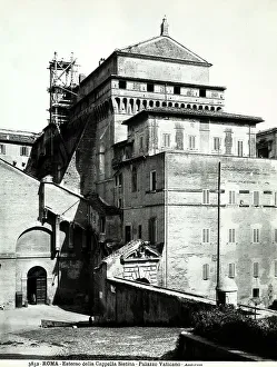 Christian Religious Architecture Europe Drucke: External view of the Sistine Chapel, Vatican Museums, Vatican City