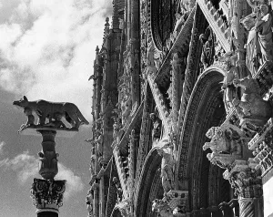 Middle Ages Europe Art Drucke: Faade of the Duomo in Siena, detail