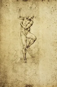 Studio für eine Auferstehung, Entwurf von Michelangelo, im British Museum in London (Kunstwerke - Zeichnungen)