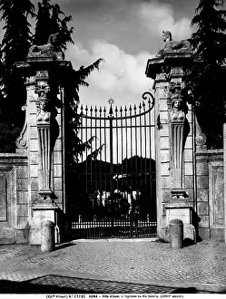 Villa Albani Rome Drucke: The gate of Villa Albani in Rome