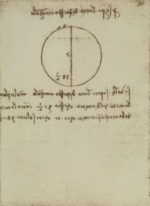 Renaissance Art Studies Drucke: Geometric study to calculate the area of a circle
