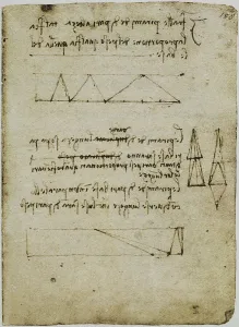 Geometrische Studie auf einer Pyramide aus dem Codice Forster II, Blatt 158r