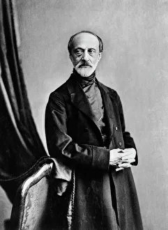 Gerahmter Druck : Giuseppe Mazzini in einem Porträt von Alinari