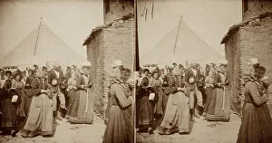 Traditional Italian Attire Drucke: Group of people parading in a procession