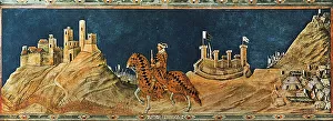 Drucke von Ein Meisterwerk der italienischen Malerei: Guidoriccio da Fogliano vor Monte Massi, ein Moment von Heldentum und Ehre Verwandte Bilder Drucke: Guidoriccio da Fogliano vor der Belagerung von Monte Massi