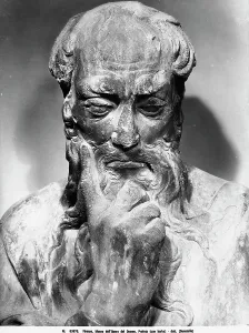 Donatello Statue Drucke: Detail of the head of the so-called Bearded Prophet