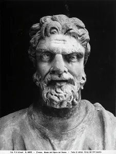 Florence Museum Artwork Drucke: Detail of the head of a statue