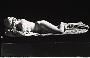 Imperial Period Artwork Drucke: Hermaphrodite lying; left side. Work exhibited at the Roman National Museum, Rome