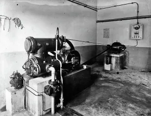 Ein Maschinenraum in der Lederfabrik Pedani