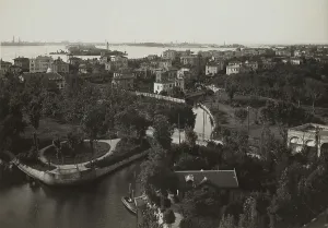 Historic Building Structures Drucke: High-angle view of Venice