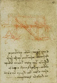 Gerahmter Druck : Hydraulische Struktur; Studie aus dem Codice Forster III, c.15r Gerahmter Druck : Hydraulische Struktur; Studie aus dem Codice Forster III, c.15r