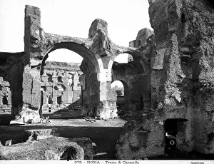 Roman Thermal Baths Drucke: Inside view of the Baths of Caracalla, Rome