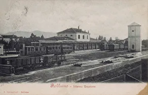 Vintage Railway Infrastructure Drucke: Interior of Belluno station
