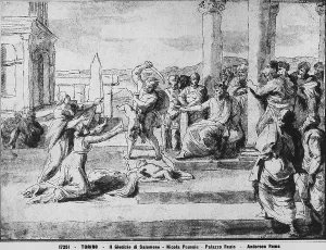 Turin Royal Library Collection Drucke: The Judgment of Solomon. Drawing by Nicolas Poussin, preserved in the Royal Library, Turin