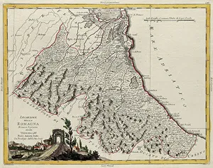 Antique Cartography Europe Drucke: Land area of the State of the Veneto: Legation of Romagna