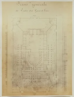 Drucke von Karta allgemeiner der Opera von Kai (Palast Operativer König oder Palast operativer Khedive) 1870 - 1880 ungefähr Karte Drucke: Mappa der Oper von Kai (Theater des Khedivialen oder Königlichen Theaters)