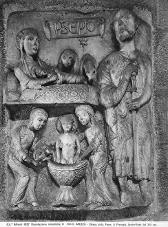Middle Ages Sculpture Drucke: Marble bas-relief representing the presepe