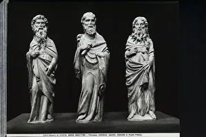 Sienese School Art Drucke: Marble statuettes representing the Apostles