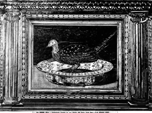 Applied Arts And Crafts Europe Drucke: Detail of a marquetry with the representation of a pheasant