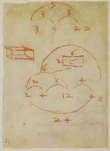 European Renaissance Baroque Style Drucke: Mathematical calculations on solid figures