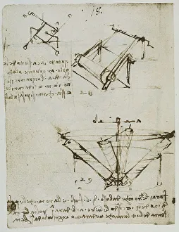 European Renaissance Baroque Styles Drucke: Mechanical devices, study belonging to the Codex Forster I