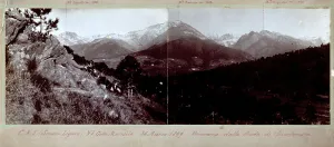 Pine Tree Forest Landscape Drucke: Mountain panorama of the Sciarborasca trail