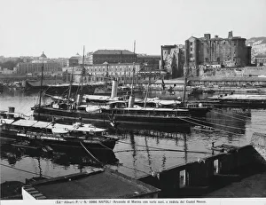Italian Port Scene Drucke: The naval dockyard in Naples