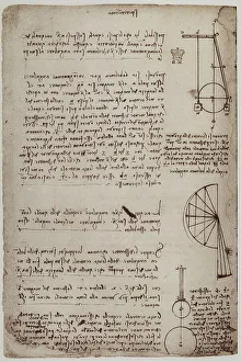 Renaissance Art Styles Drucke: Notes on physics and geometry, written by Leonardo da Vinci