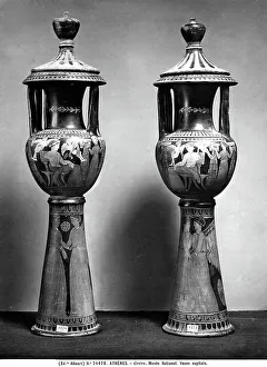 Greek Mythology Scenes Drucke: Two nuptial vases with scenes of different types. National Archaeological Museum of Athens