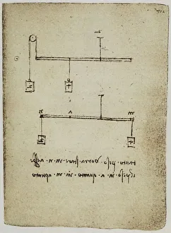 European Renaissance Baroque Style Drucke: Observations of the effect of weights applied to levers