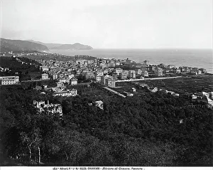 Mediterranean Coastline Photography Drucke: Panoramic view of Chiavari