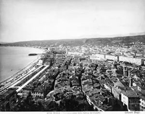 French Riviera Coastline Drucke: Panoramic view of the city of Nice