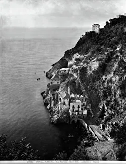 Mediterranean Rock Formations Drucke: Panoramic view of Conca dei Marini