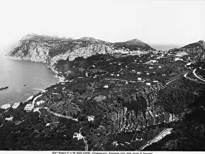 Seaside Landscape Photography Drucke: Panoramic view of the Isle of Capri