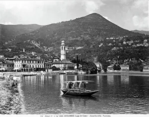 Panoramic Lake View Drucke: Panoramic view of Lake Como at Cernobbio
