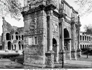 Arch Of Constantine Rome Drucke: Partial view of the Arch of Constantine in Rome